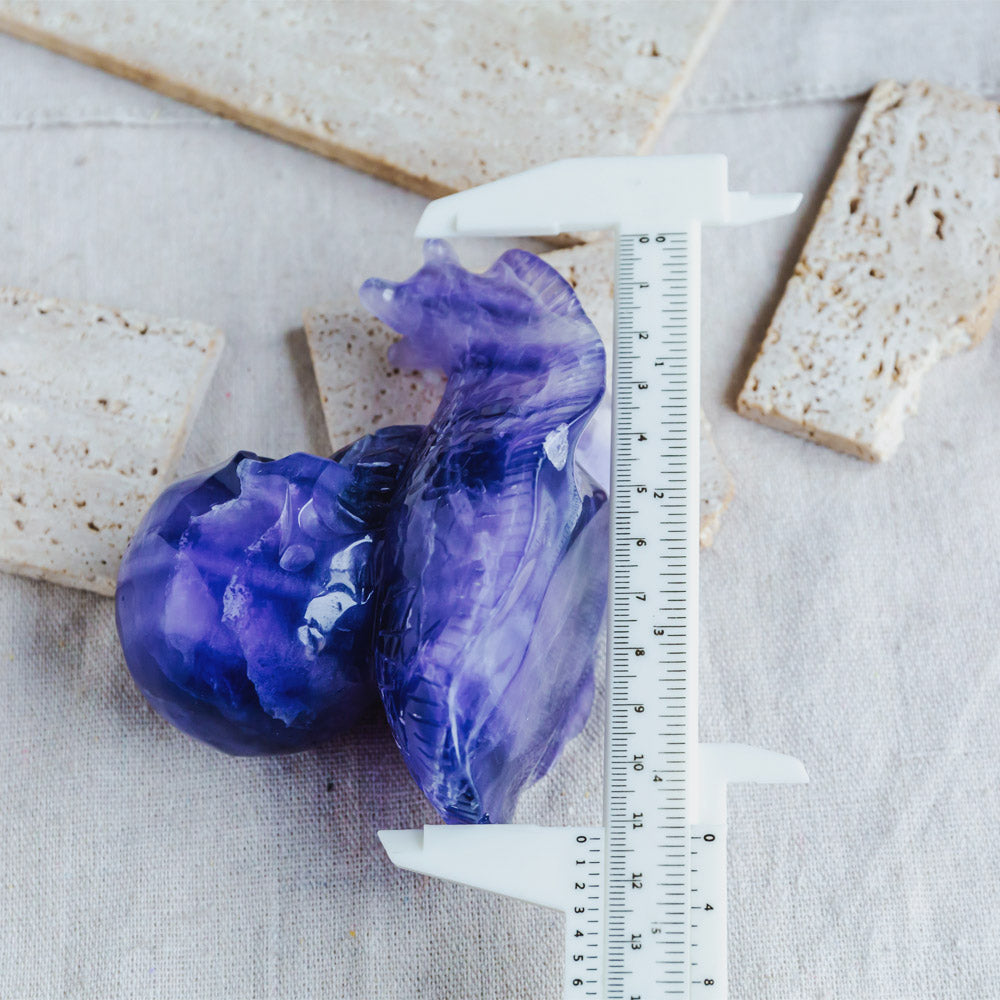 Reikistal Purple Fluorite Skull With Snail