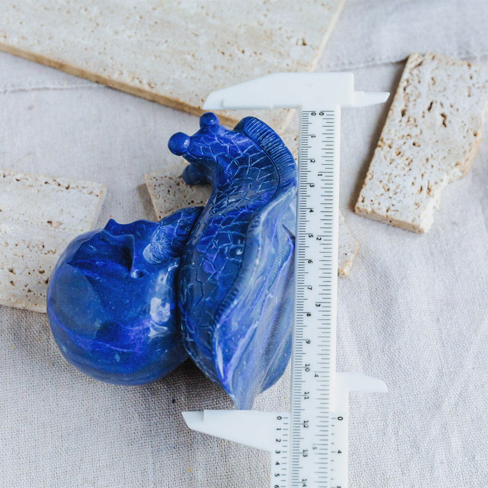 Reikistal Blue Aventurine Skull With Snail