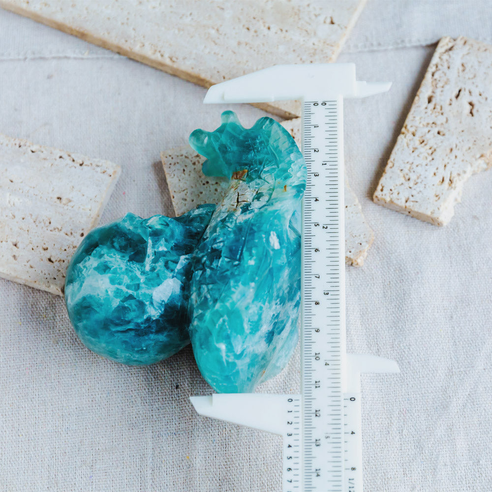 Reikistal Green Fluorite Skull With Snail