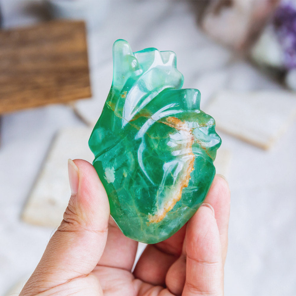 Reikistal Green Fluorite Human Heart