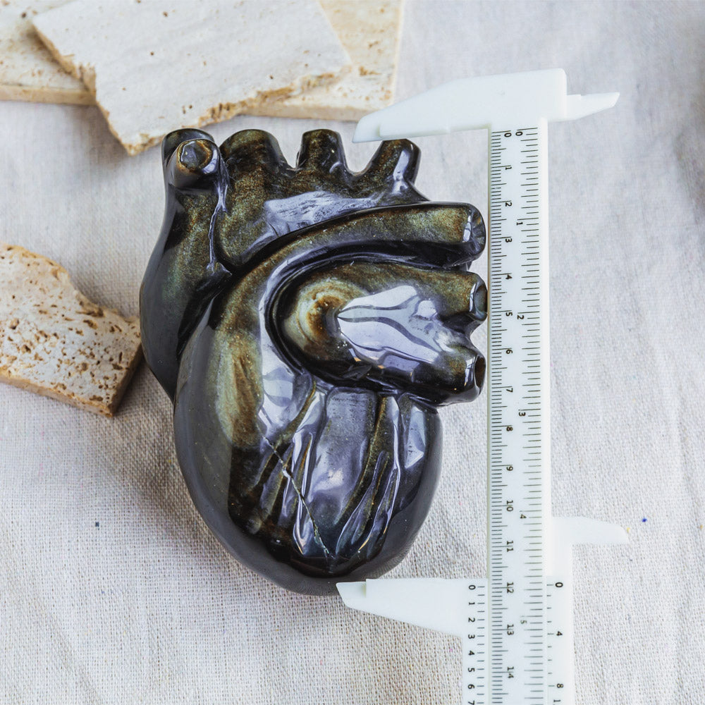 Reikistal Golden Sheen Obsidian Human Heart