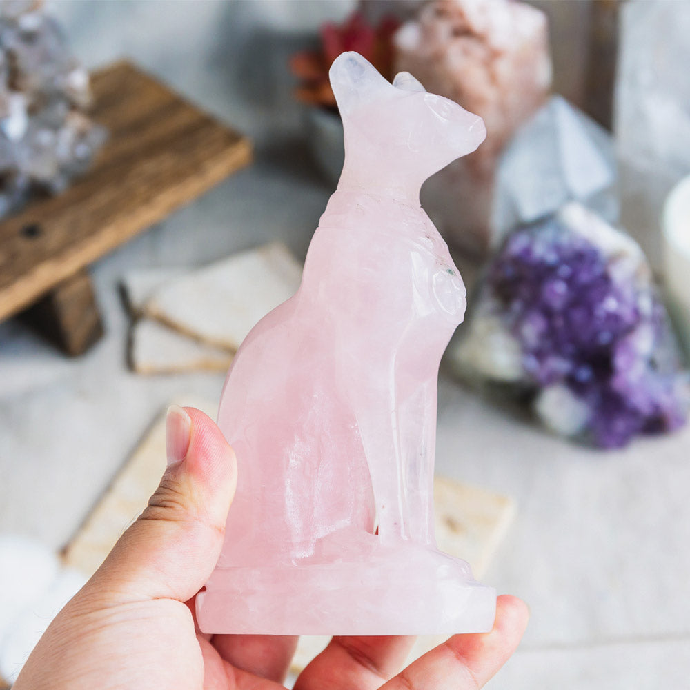 Reikistal Rose Quartz Egypt Cat