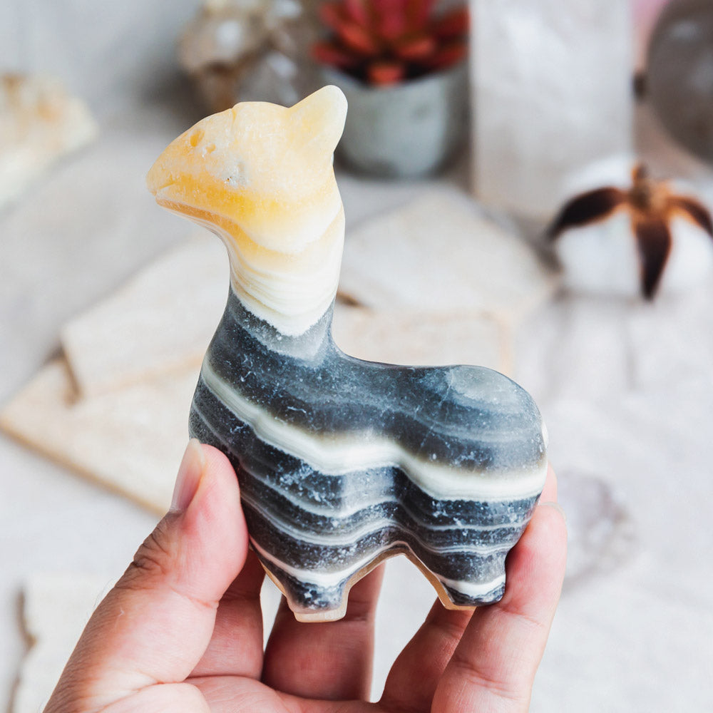 Reikistal Zebra Calcite Llama