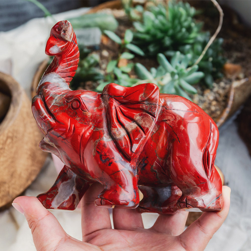 Reikistal Red Jasper Elephant