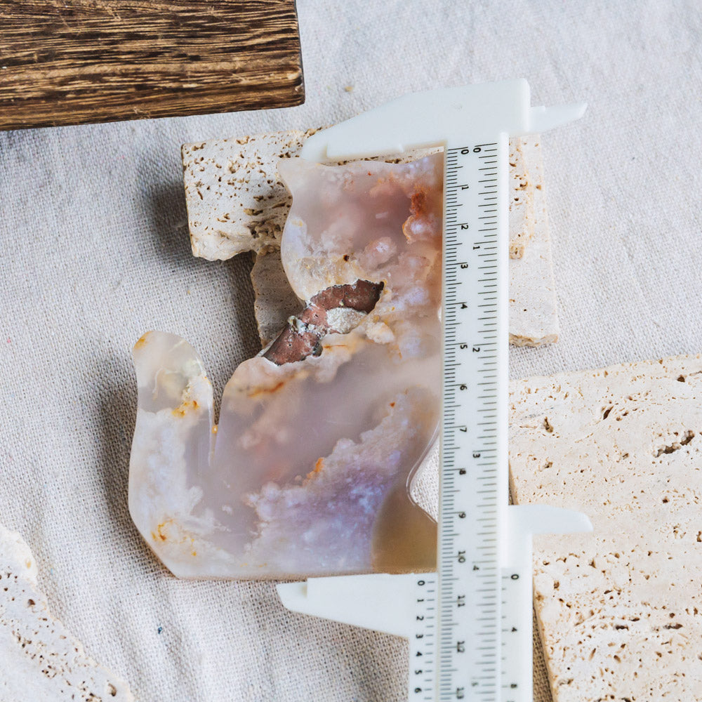 Reikistal Flower Agate Cat Slice