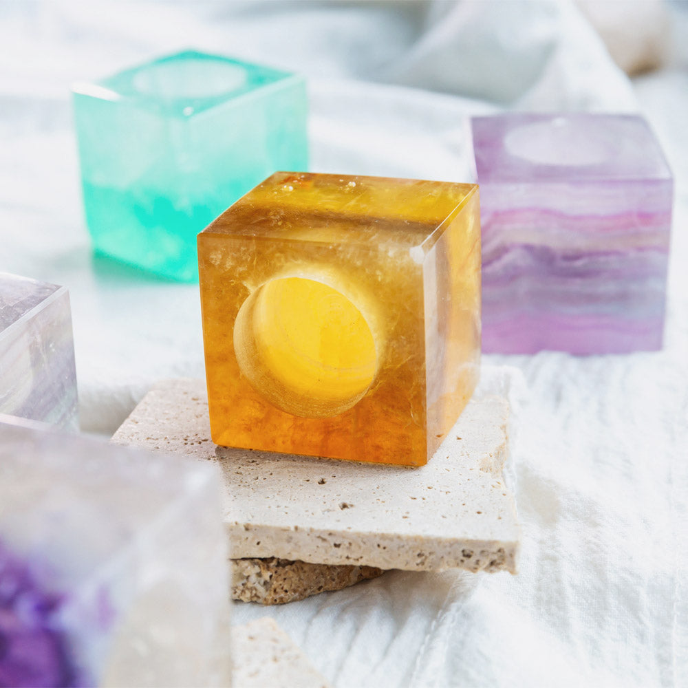 Reikistal Fluorite Candle Holders