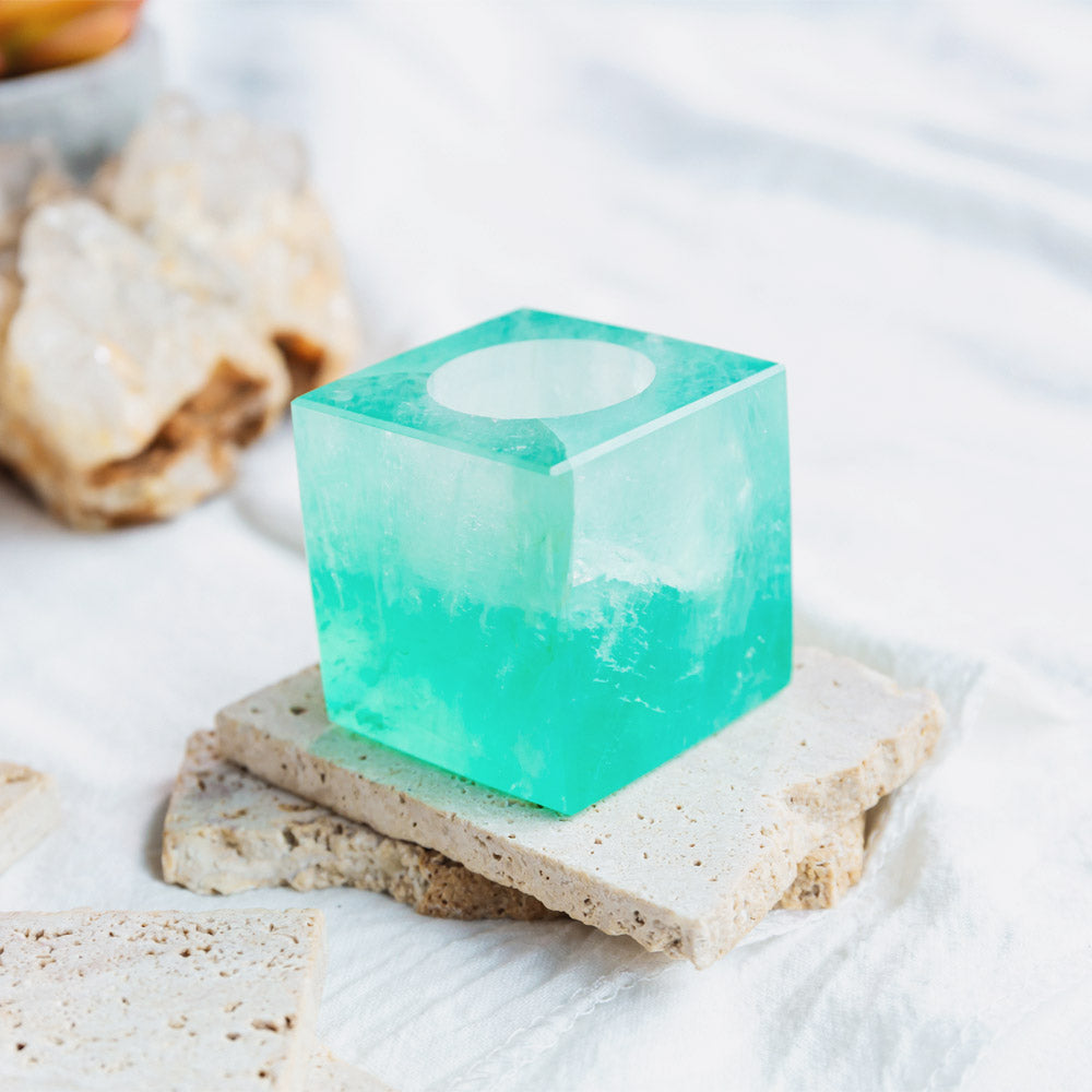 Reikistal Fluorite Candle Holders