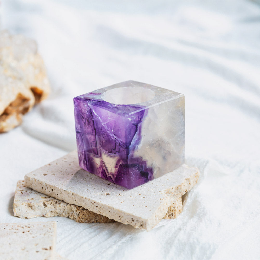 Reikistal Fluorite Candle Holders