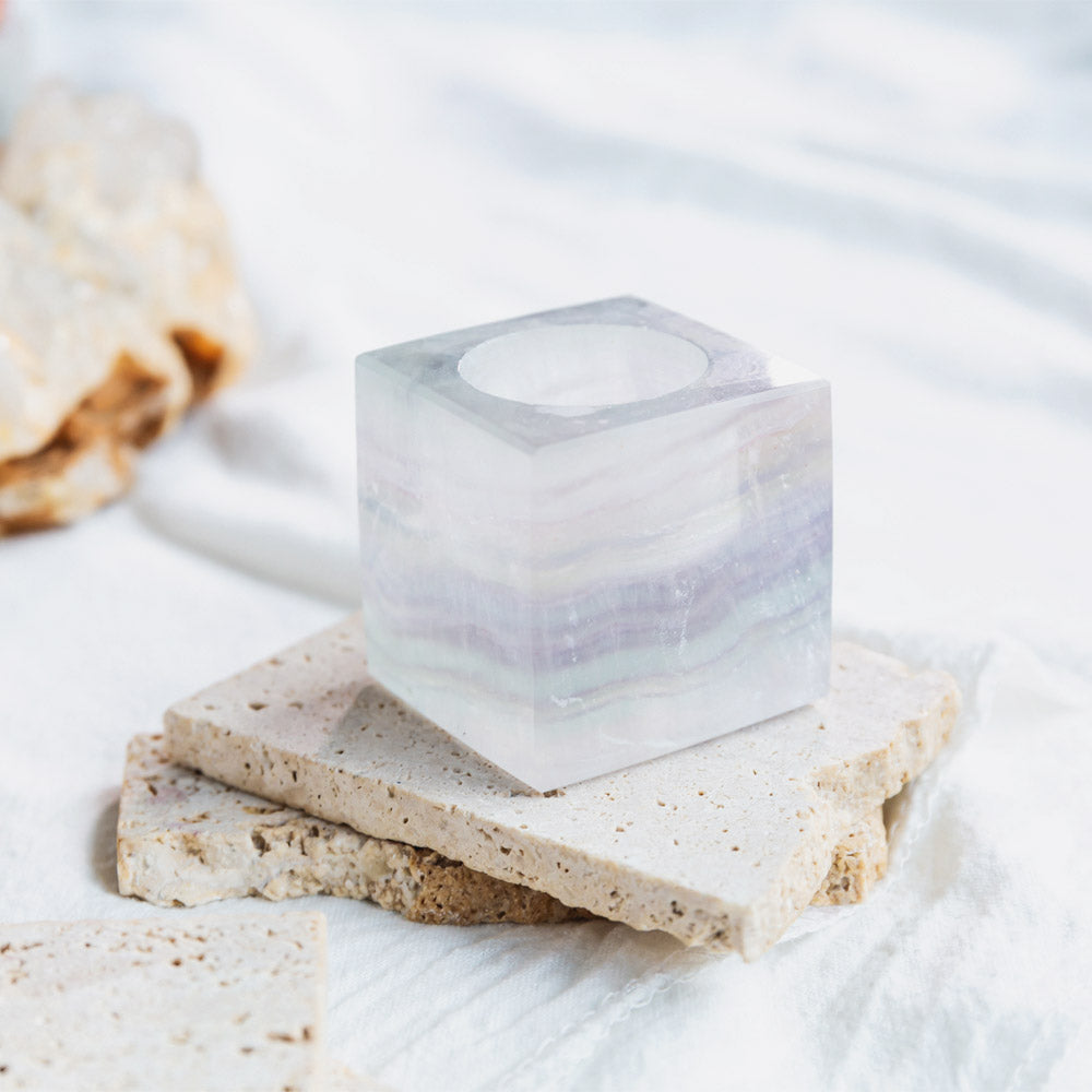 Reikistal Fluorite Candle Holders