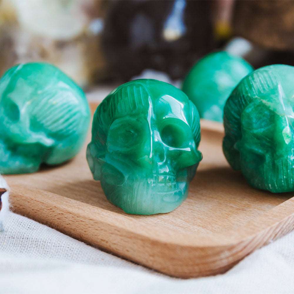 Reikistal 2'' Green Aventurine Muscle Skull