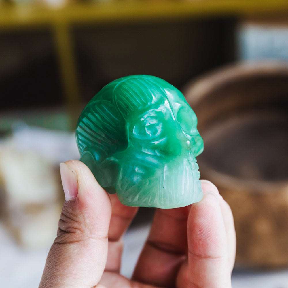 Reikistal 2'' Green Aventurine Muscle Skull