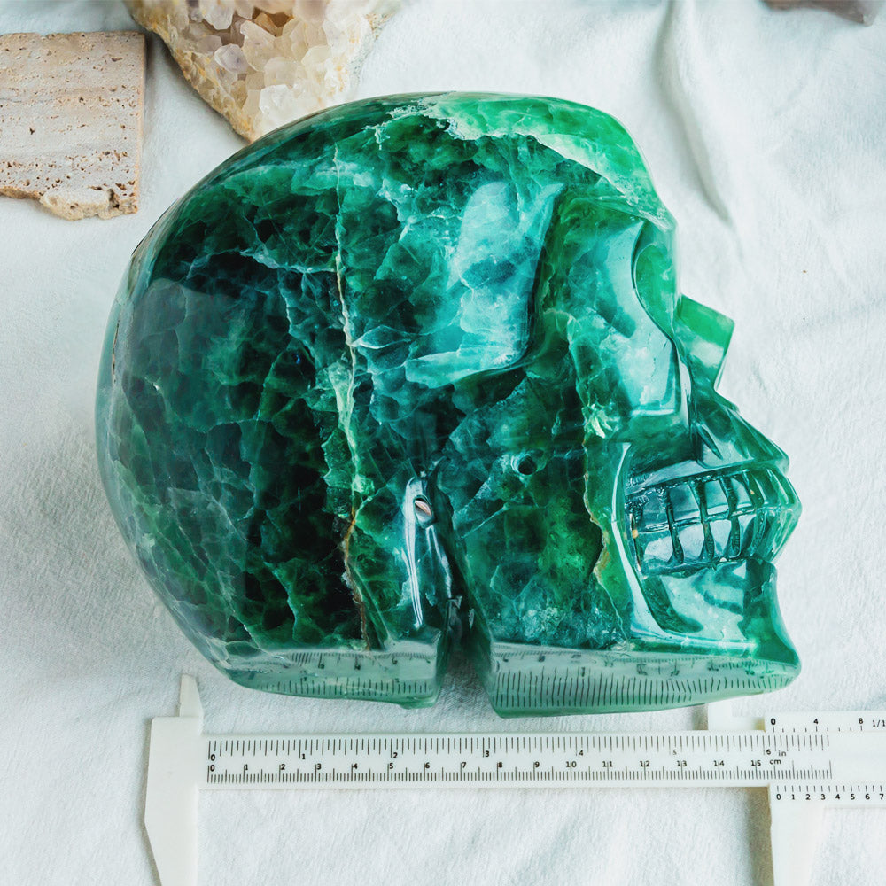 Reikistal Green Fluorite Skull