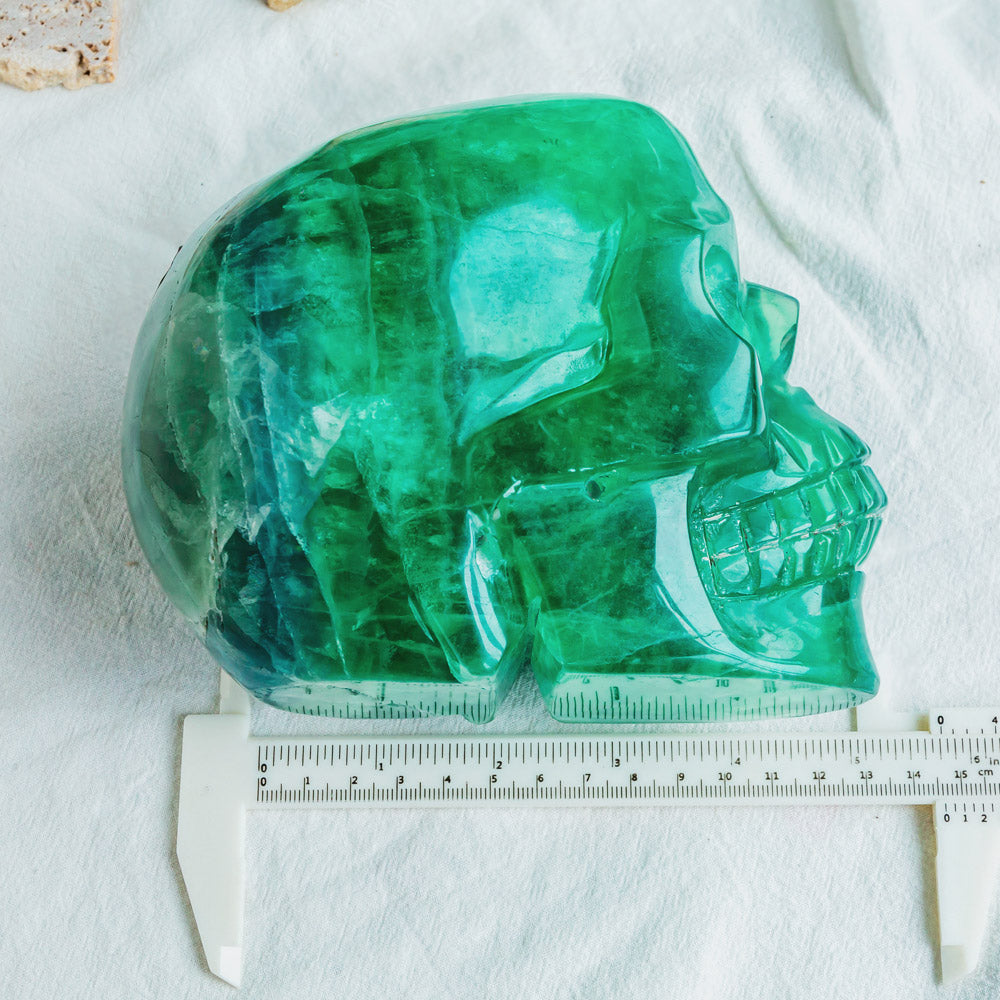 Reikistal Green Fluorite Skull