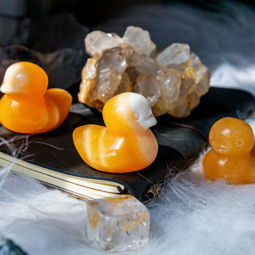 Reikistal 2'' Orange Calcite Duck