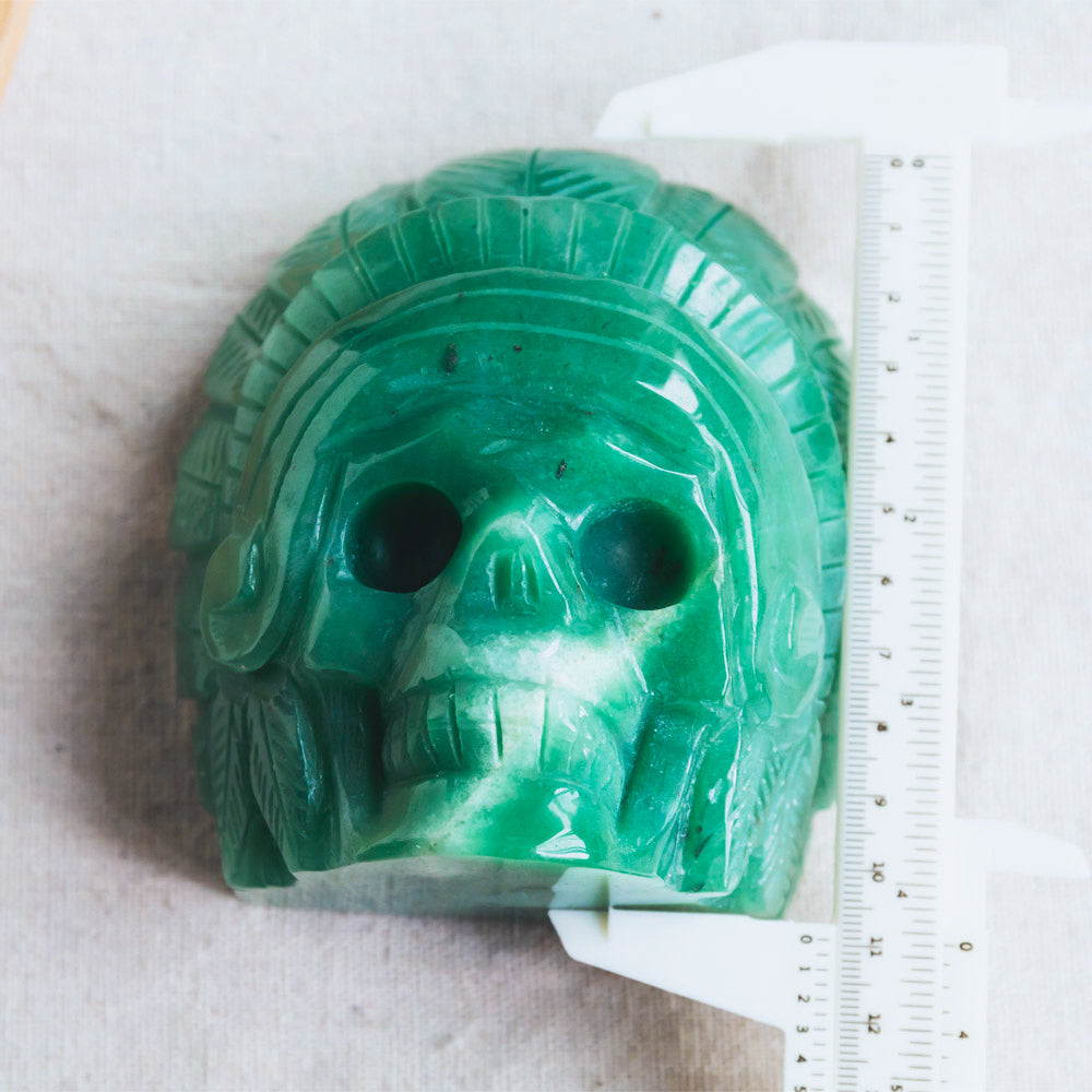 Reikistal Green Aventurine Indian Skull