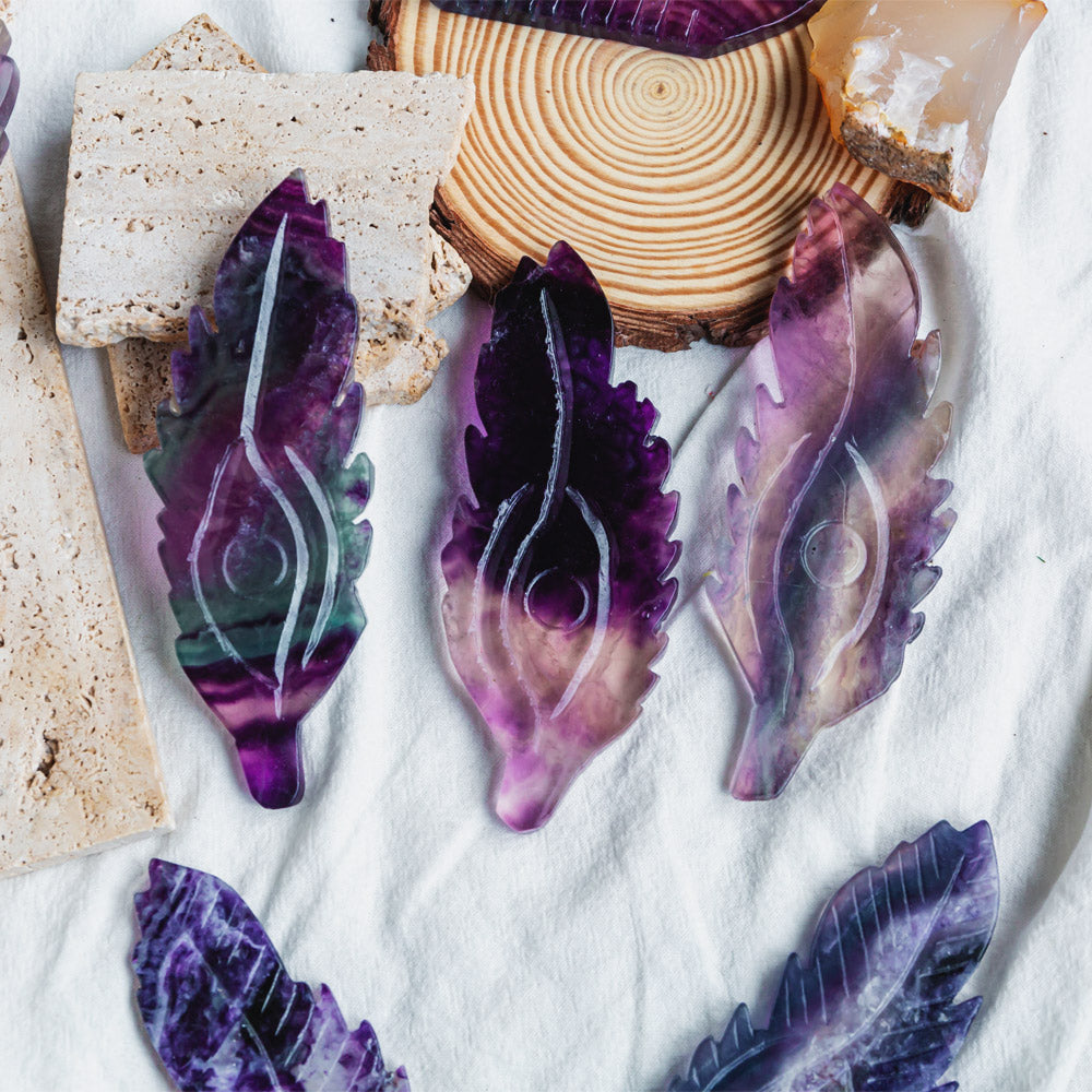 Reikistal Rainbow Fluorite Feather