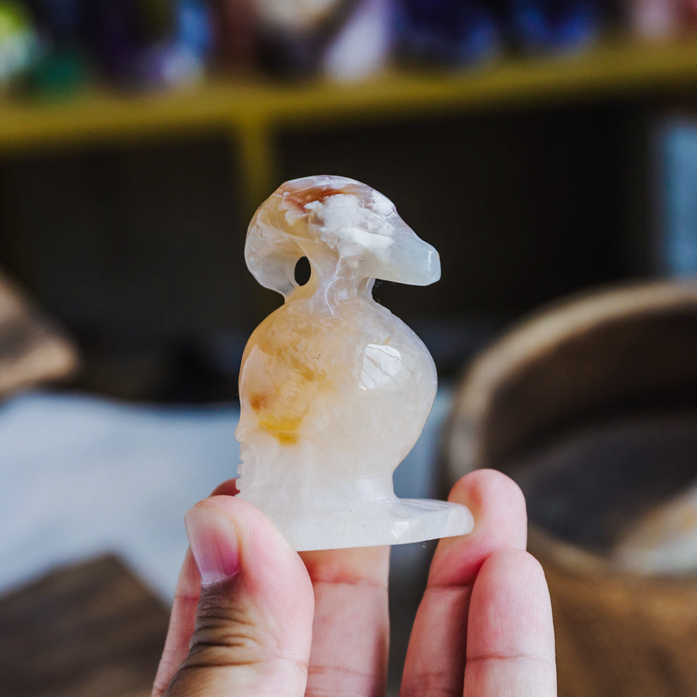 Reikistal Flower Agate Skull