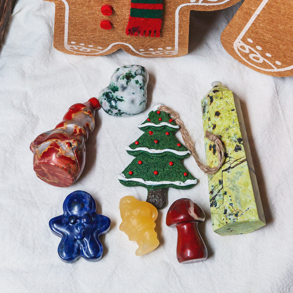 Gingerbread Man Gift Bag With Christmas Crystal Carving