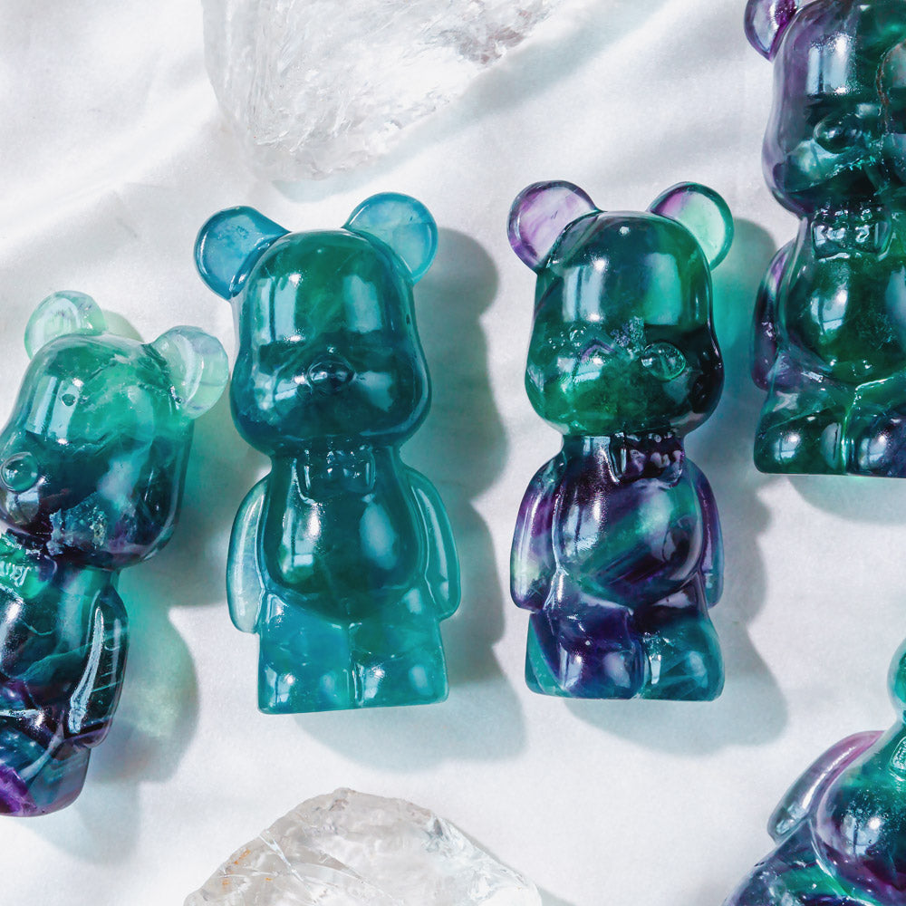 Reikicrystal Fluorite Bear Carving