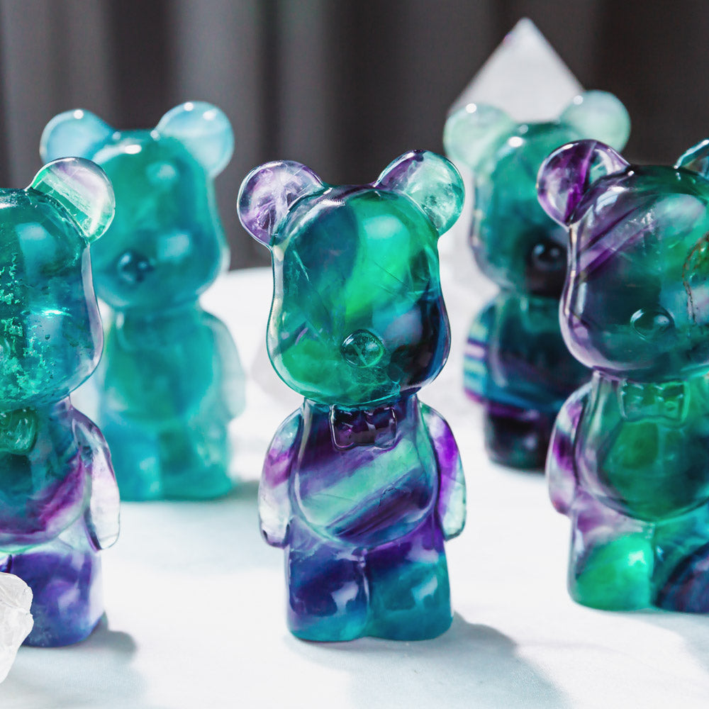 Reikicrystal Fluorite Bear Carving