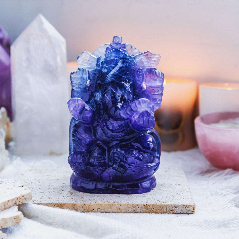 Reikistal Indigo Fluorite Ganesha