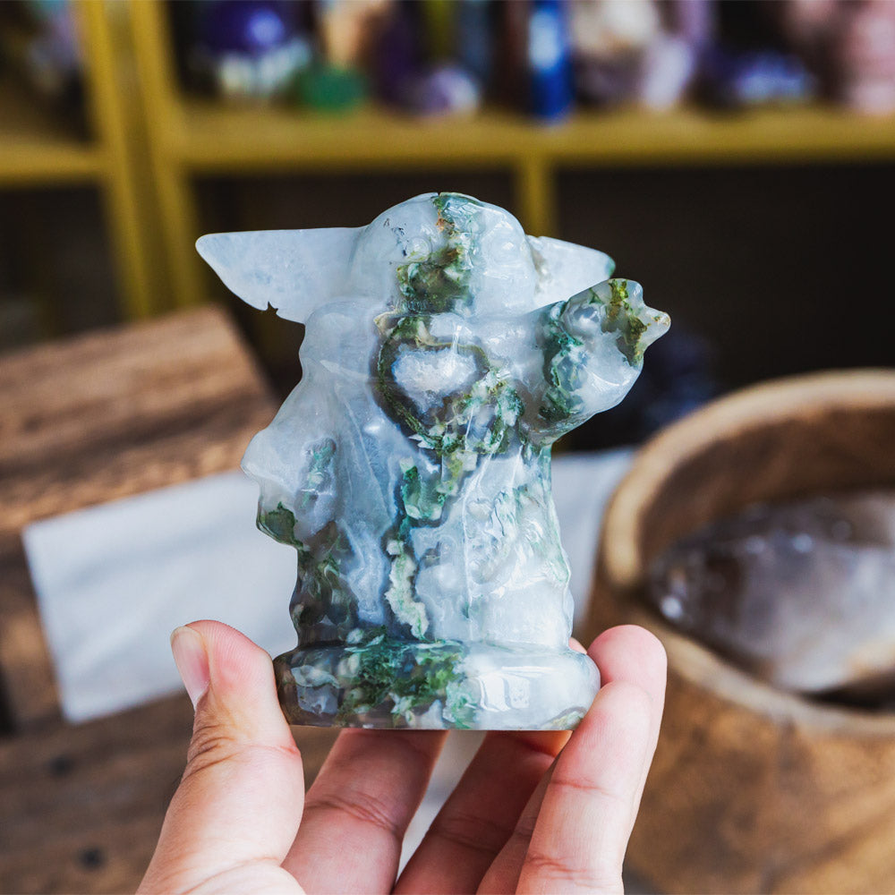 Reikistal Moss Agate Yoda