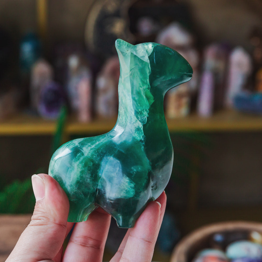 Reikistal Green Fluorite Llama