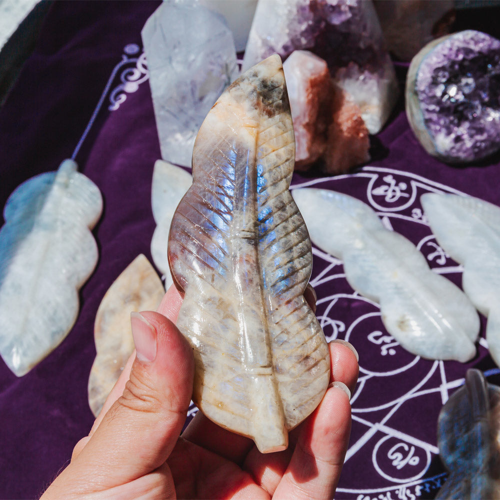 Reikistal Moonstone Feather