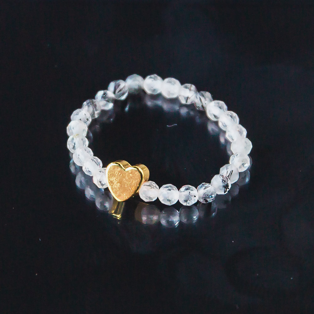 Reikicrystal Sparkling Crystal Heart Ring