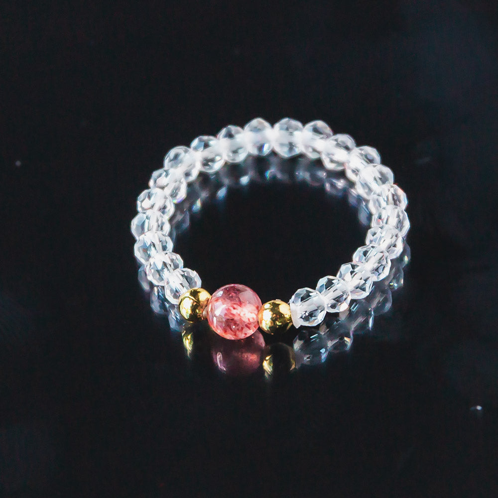 Reikicrystal Sparkling Crystal Heart Ring