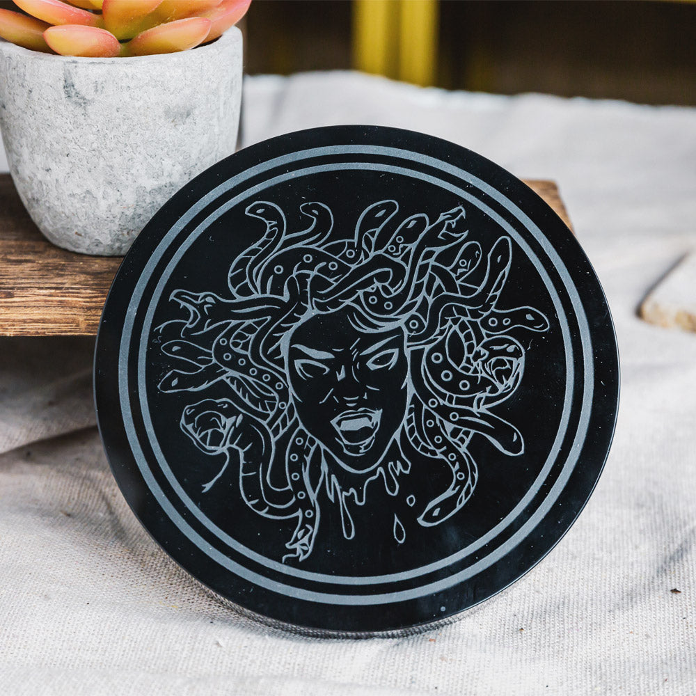 Reikistal Black Obsidian Round Plate