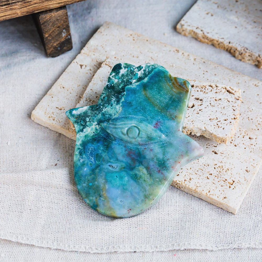 Reikistal Ocean Jasper Hamasa Hand