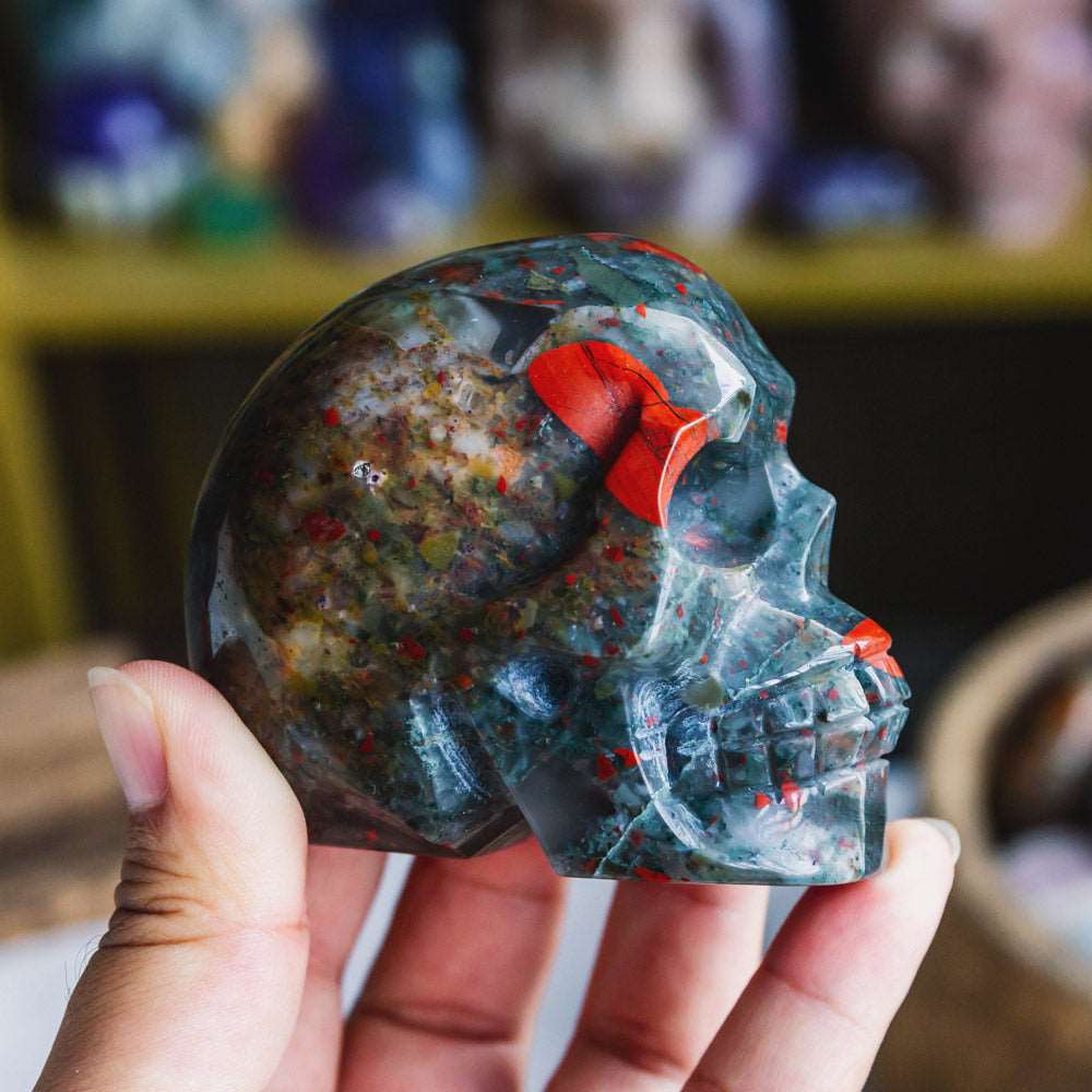 Reikistal 2.5'' Africa Blood Stone Skull