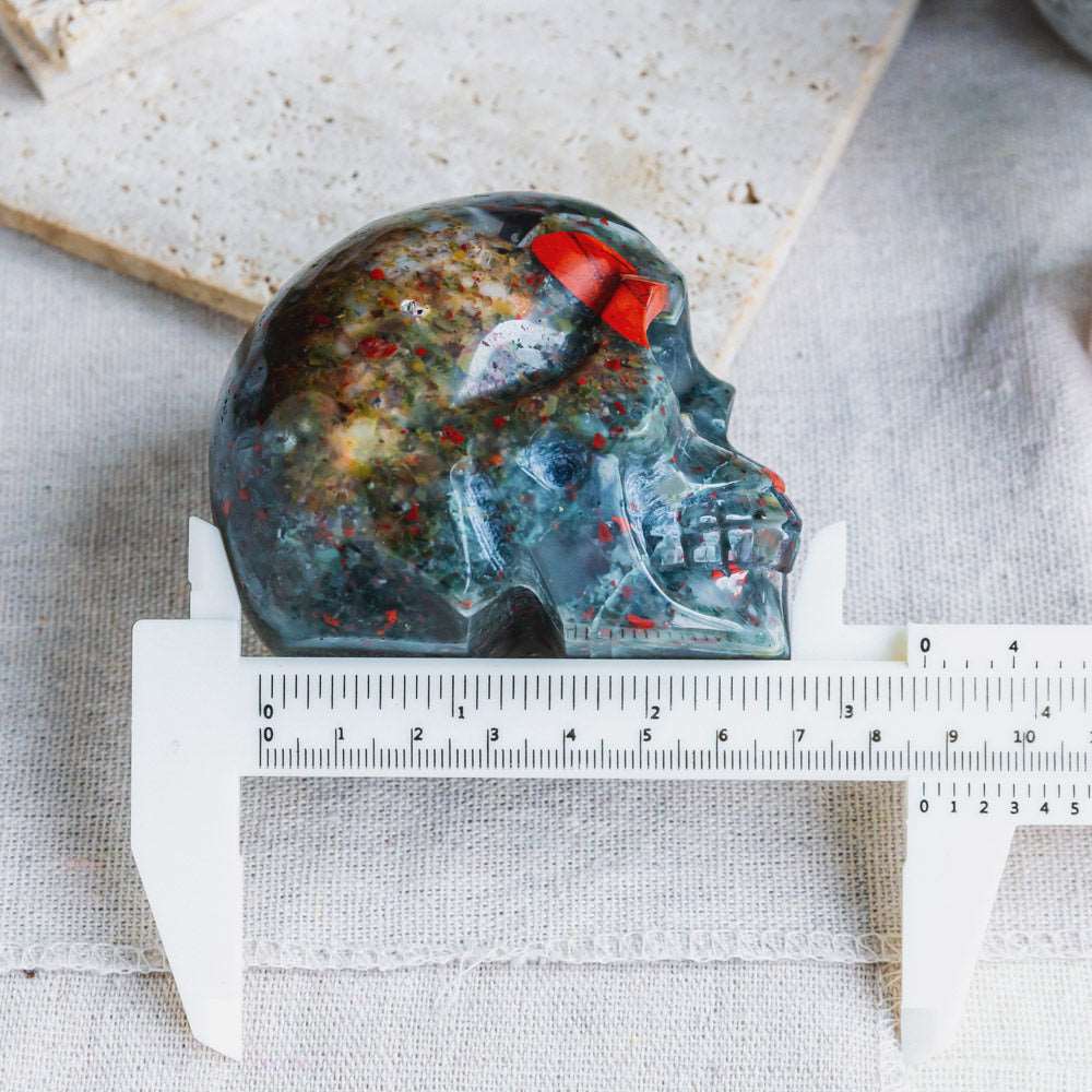 Reikistal 2.5'' Africa Blood Stone Skull