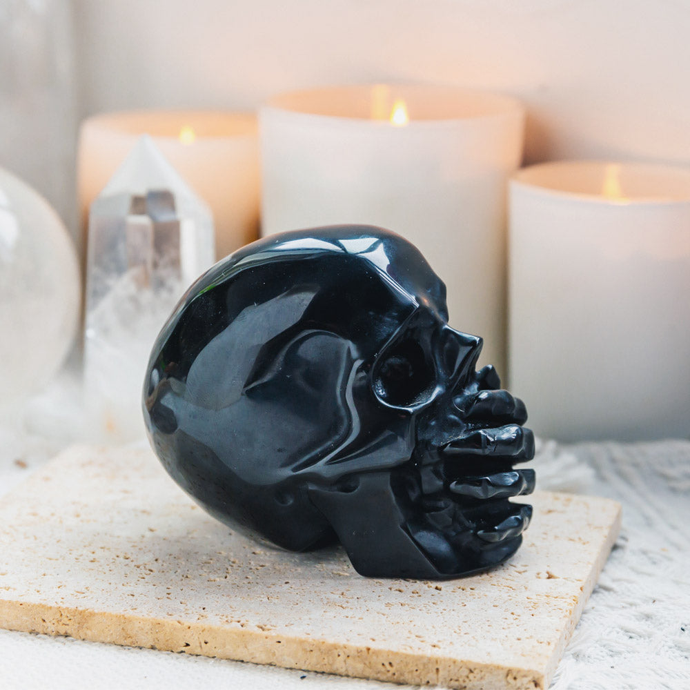 Reikistal Black Obsidian Skull