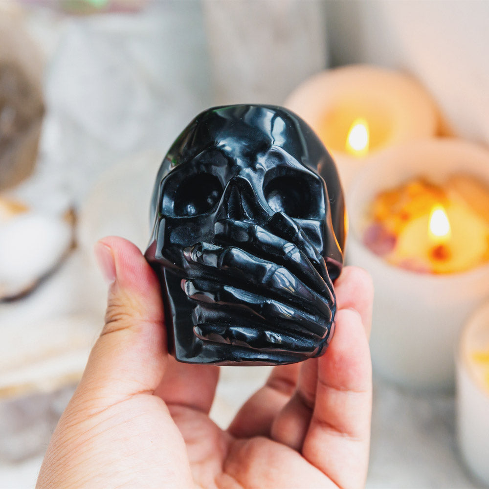 Reikistal Black Obsidian Skull