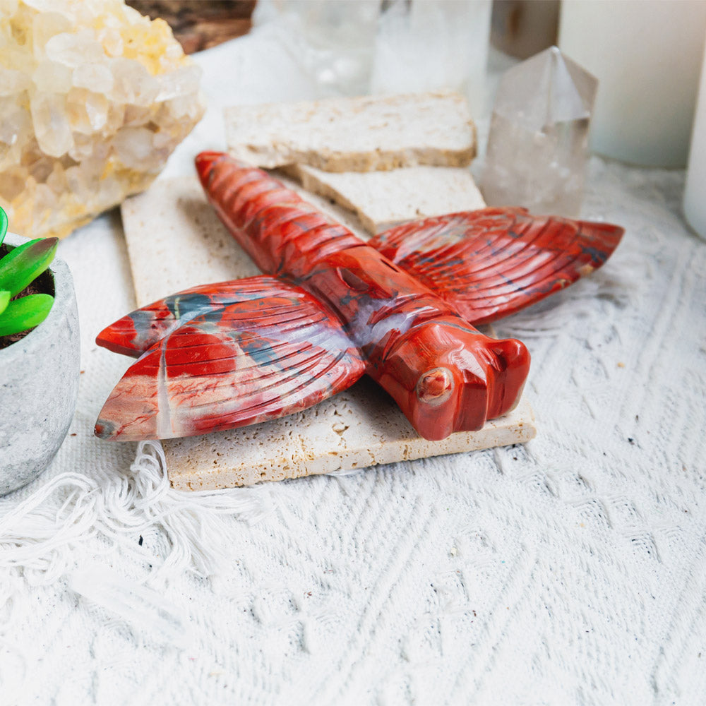 Reikistal Red Jasper Dragonfly