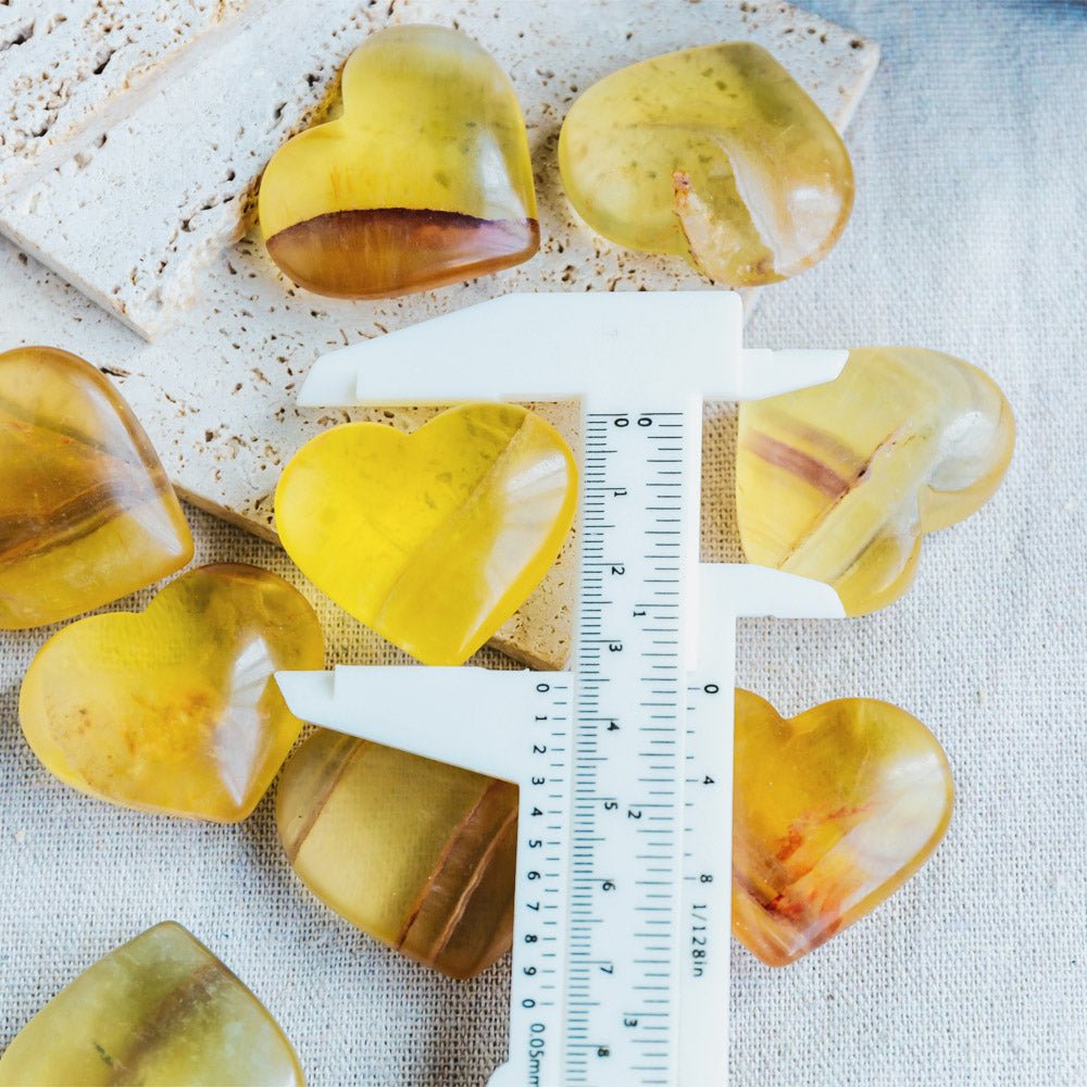 Reikistal Yellow 1.5'' Fluorite Heart