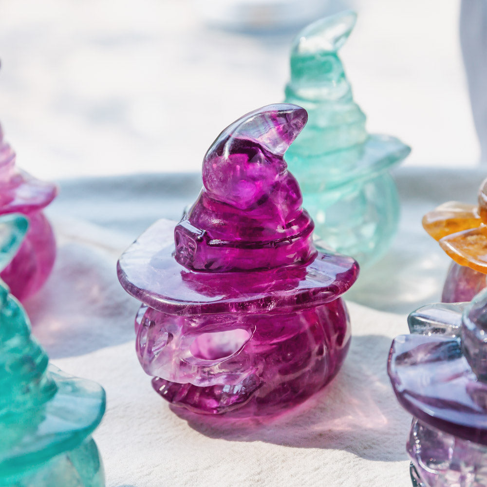 Reikicrysta Fluorite Pumpkin Lantern