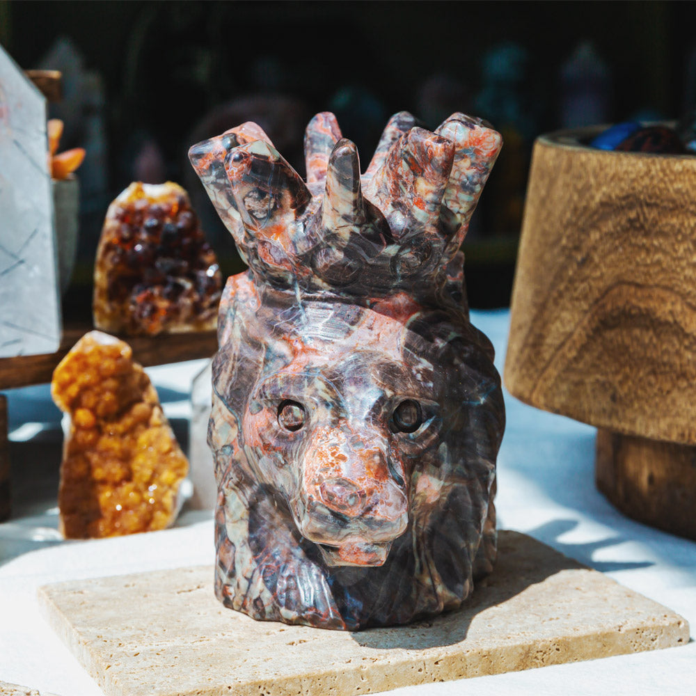 Reikistal Indonesia Jasper Lion Head