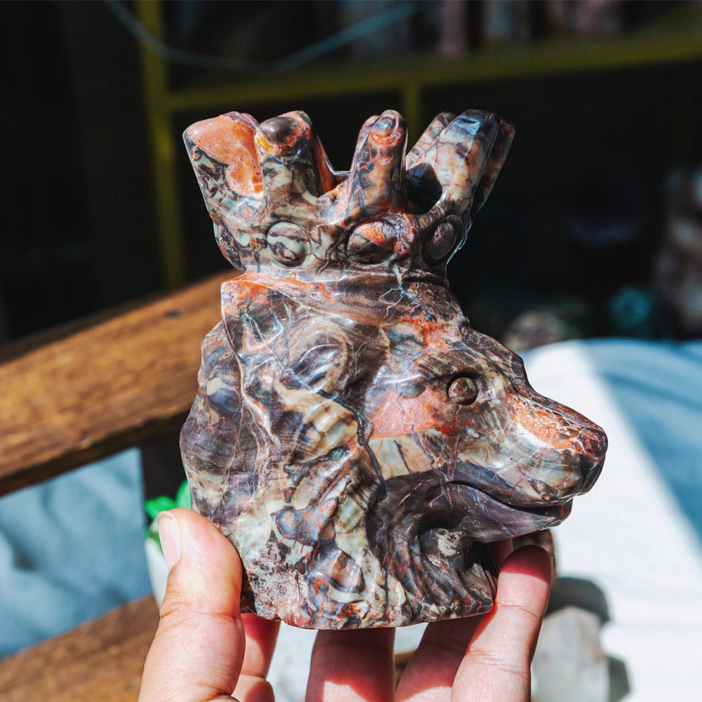 Reikistal Indonesia Jasper Lion Head