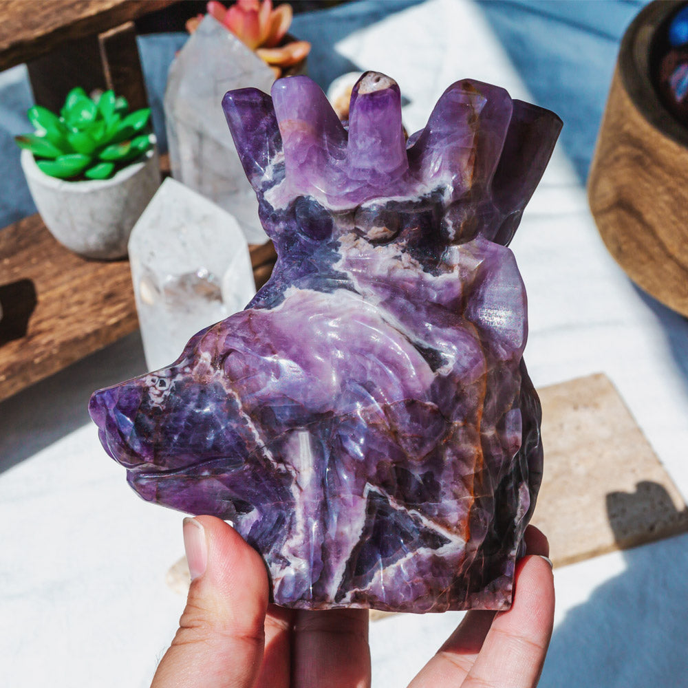 Reikistal Dream Amethyst Lion Head