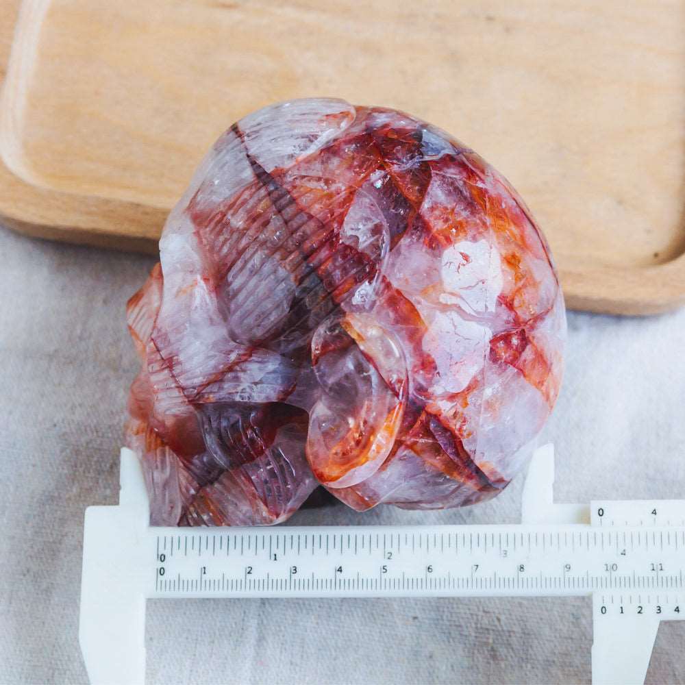 Reikistal 3.5'' Fire Quartz Muscle Skull