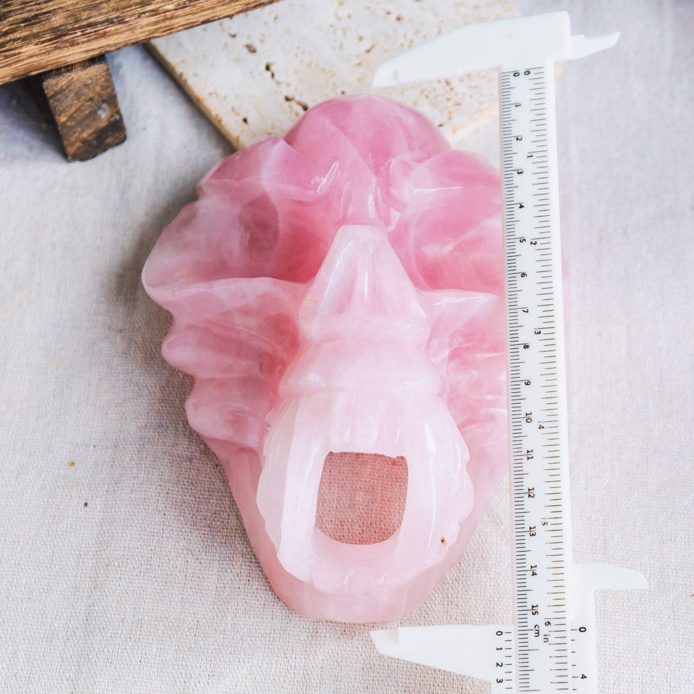 Reikistal Rose Quartz Musk Skull