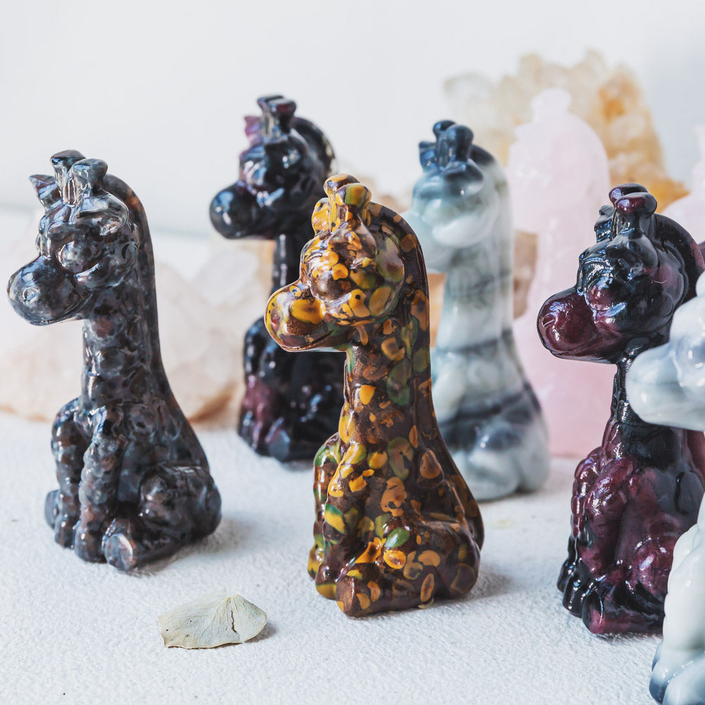 Reikicrystal Natural Crystal Decorative Carving 【Giraffe】