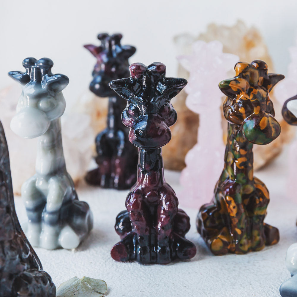 Reikicrystal Natural Crystal Decorative Carving 【Giraffe】