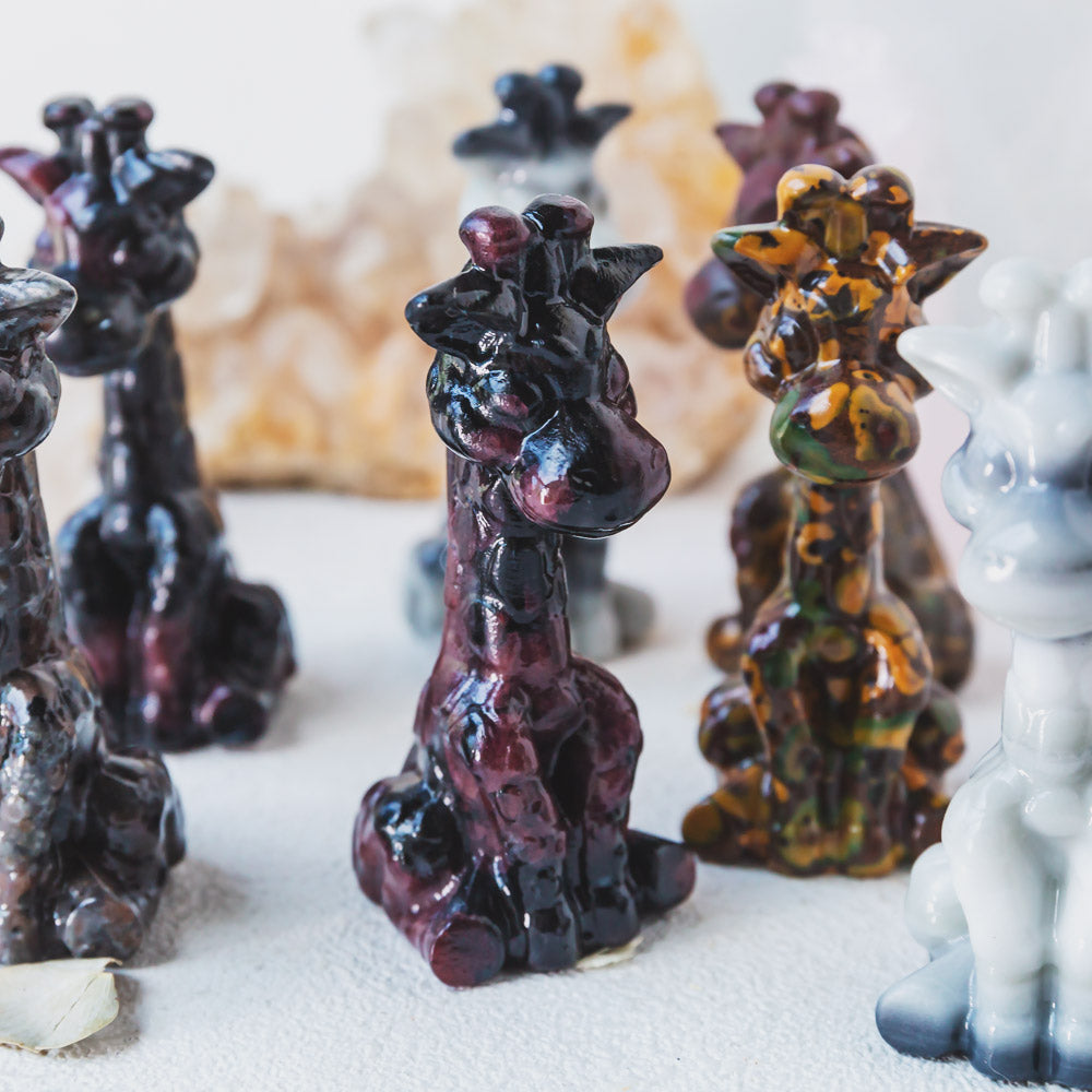 Reikicrystal Natural Crystal Decorative Carving 【Giraffe】