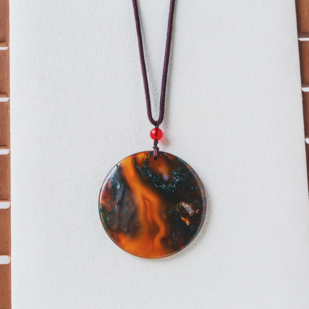 Reikicrystal Moss Agate Pendant