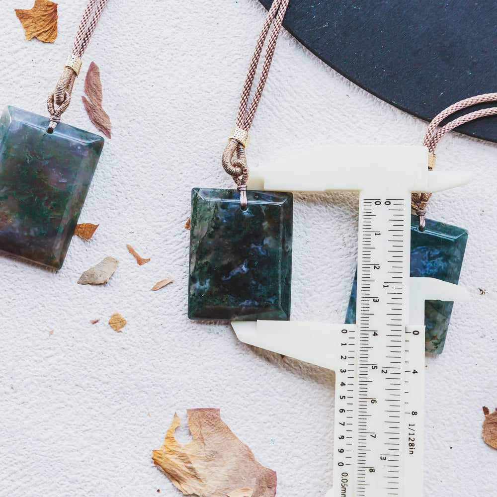 Reikicrystal Moss Agate Pendant