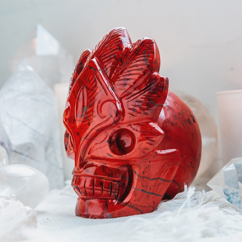 Reikistal Red Jasper Mask Skull